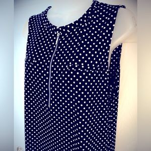Sleeveless polka dot blouse